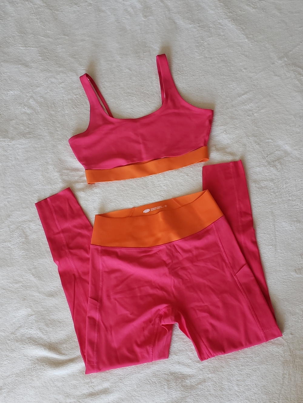 PARADE Orange and Pink Two Piece Medium Yoga Set